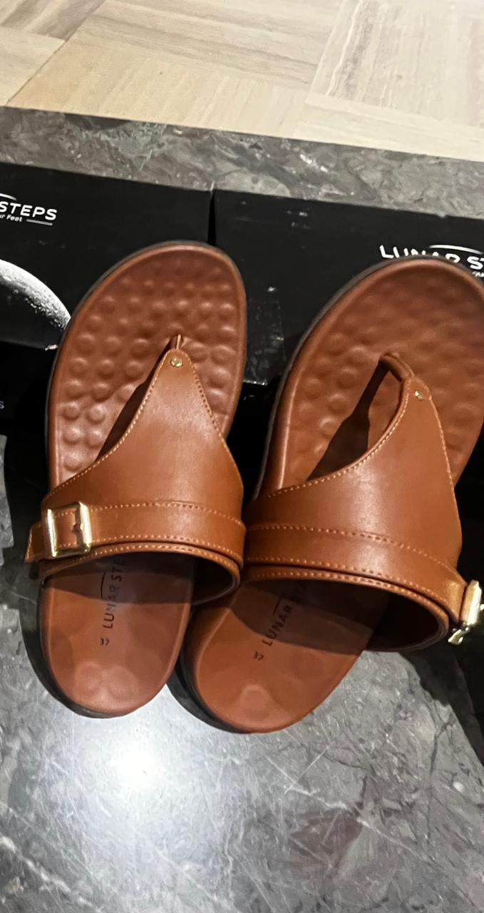 Orion Orthopedic Toe-Ring Sandals  Ultra-Soft Massage Footbed & Premium Tan Leather Finish